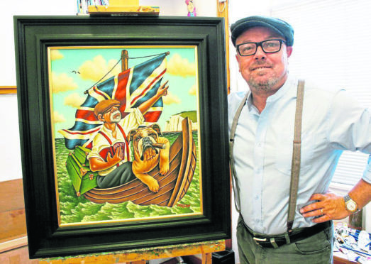 Graham McKean with one of his paintings.