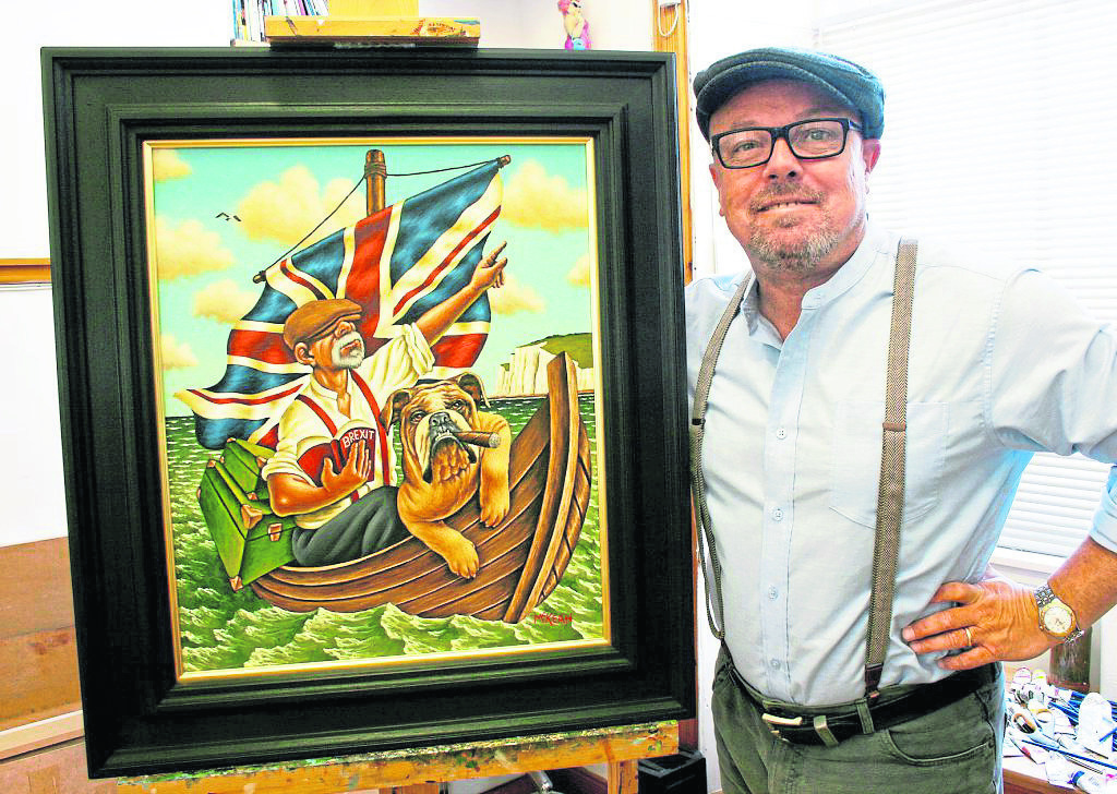 Graham McKean with one of his paintings.