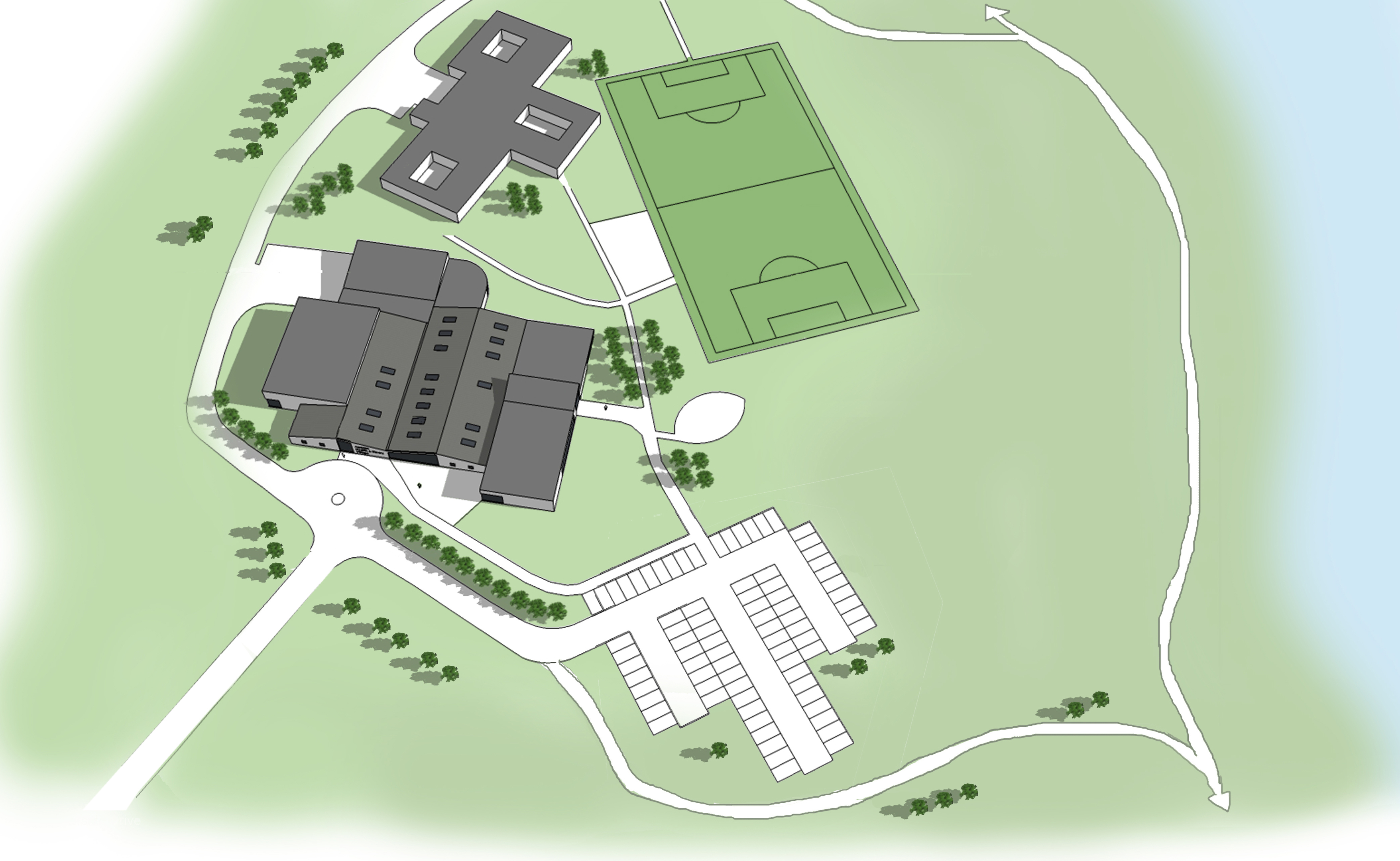 A site plan of Lee McAllister's proposed Assassin Health and Fitness Village on the site of the former Cordyce School.