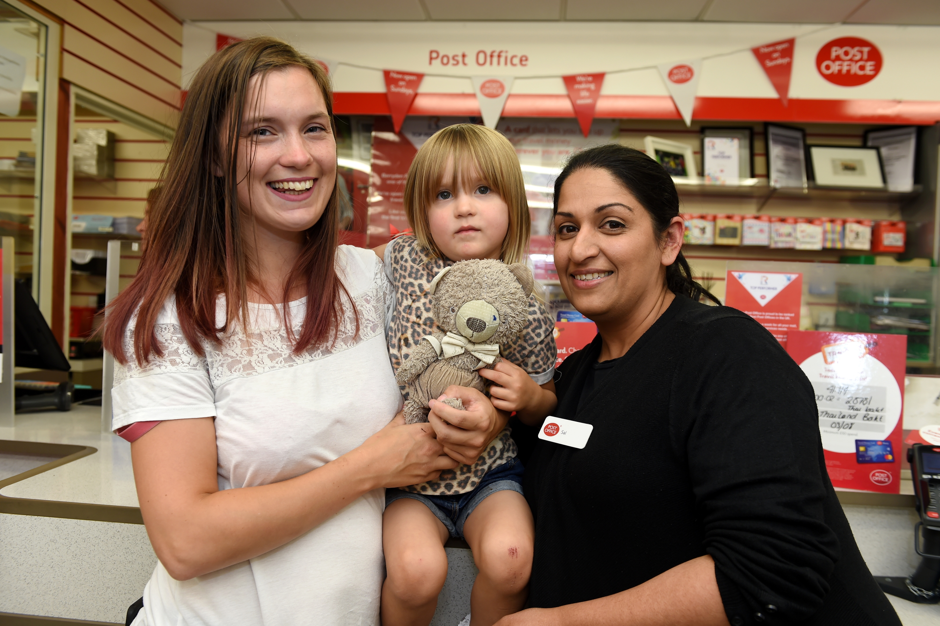 A lost teddy bear was finally reunited with its owner after being left behind at Berryden Post Office. Picture by Kenny Elrick.