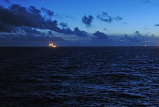 View from the Gullfaks C platform in the North Sea.