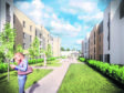 Artist's impressions of a how a proposed 302-home council home development on Wellheads Road, Dyce.