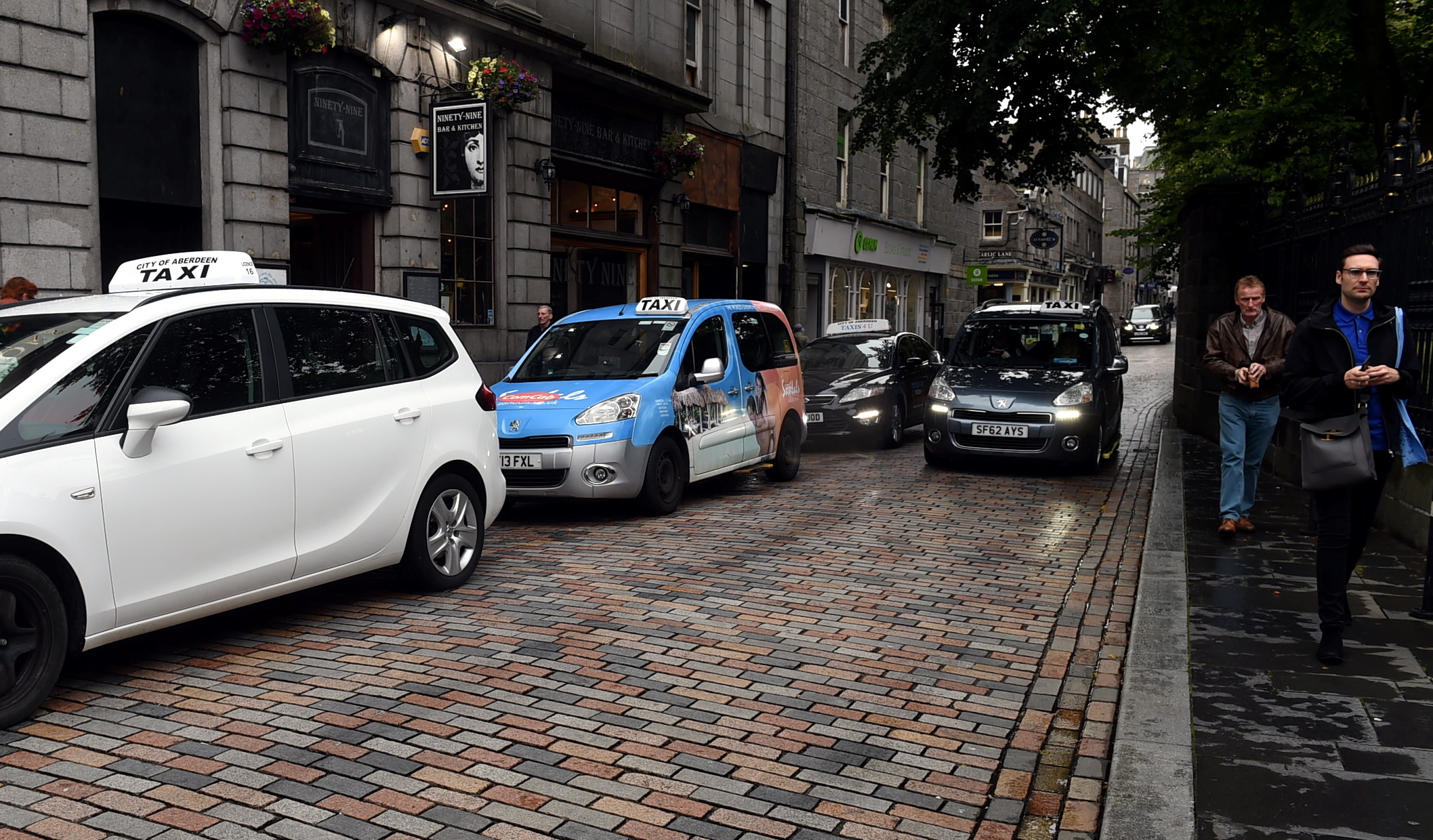 The taxi rank at Back Wynd, Aberdeen