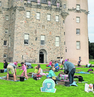 The excavation at Castle Fraser was searching for evidence of the earlier 15th century tower.