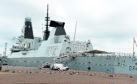 HMS Diamond at Aberdeen harbour.