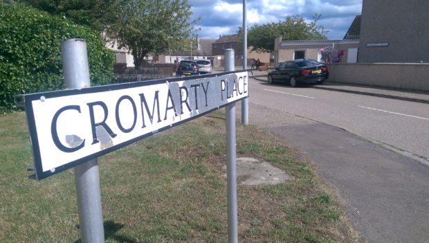 Police raided a home at Cromarty Place in Lossiemouth.