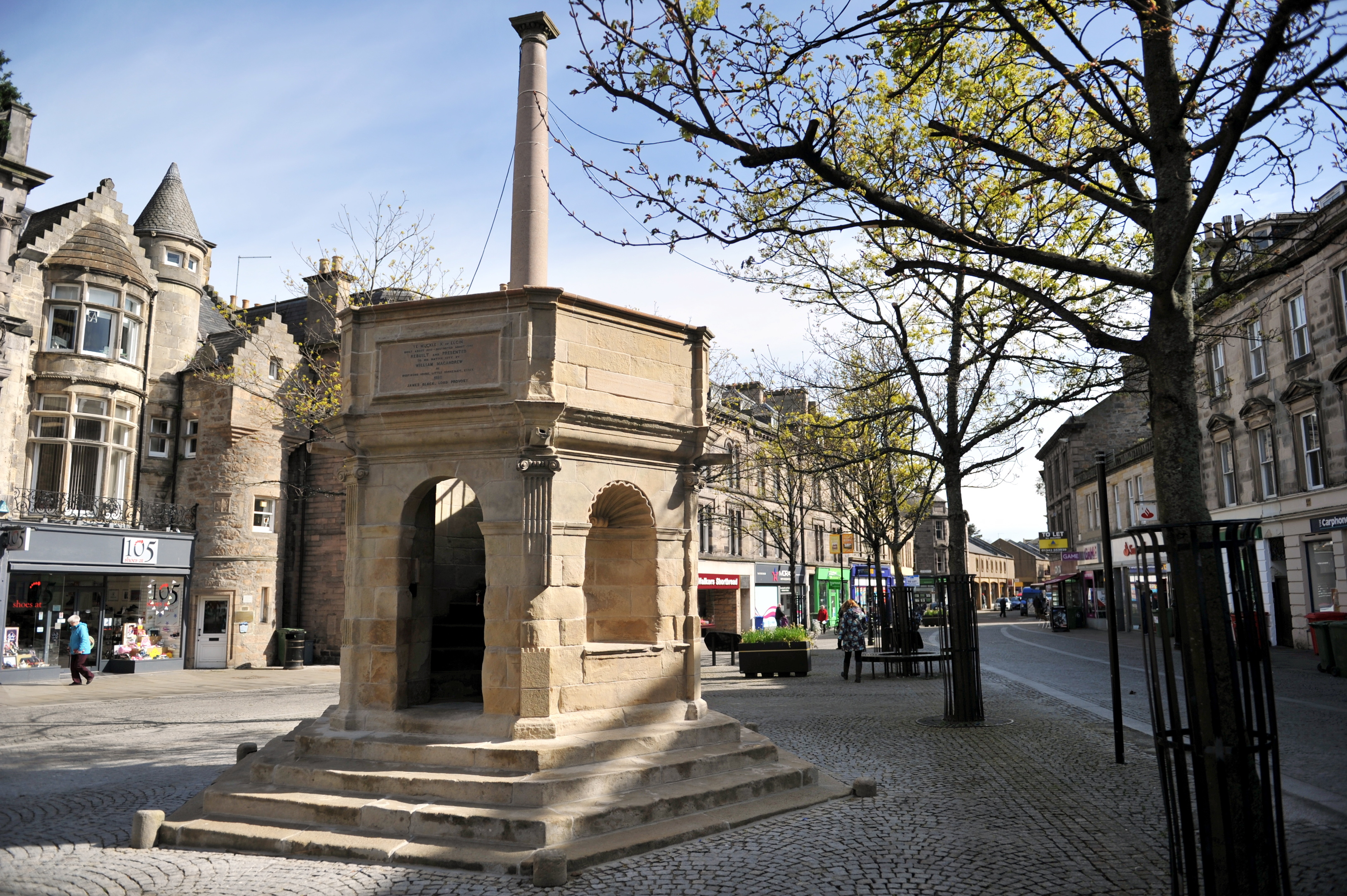 The Muckle Cross in Elgin was refurbished as part of the projects.