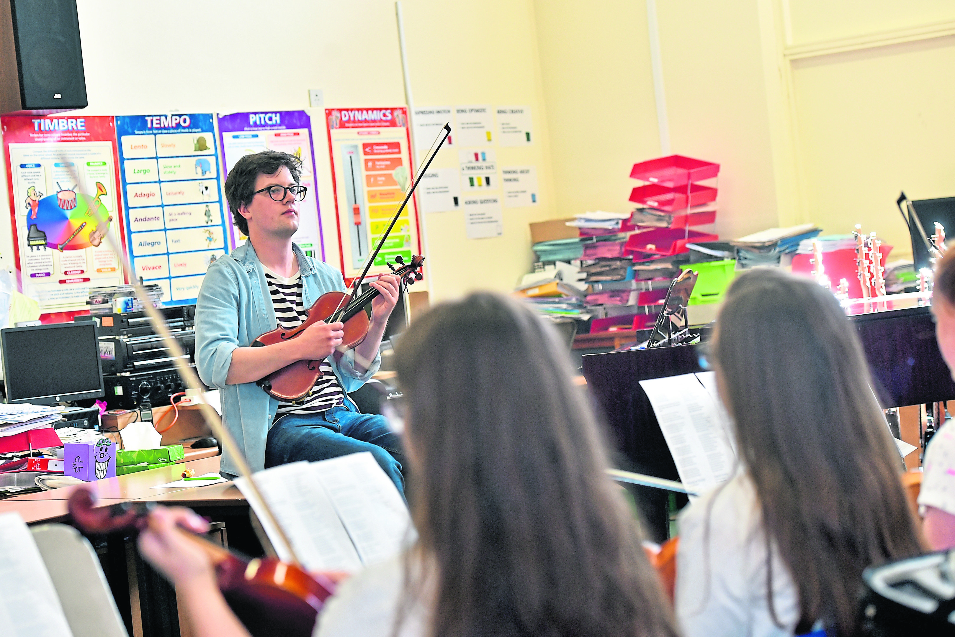 Pictured is Ronnie Gibson who is leading the music workshop.

Picture by Scott Baxter.