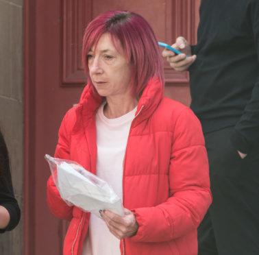 Julie Nicoll is pictured leaving Elgin Sheriff Court