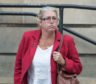 Michelle Harshaw leaves Elgin Sheriff Court.