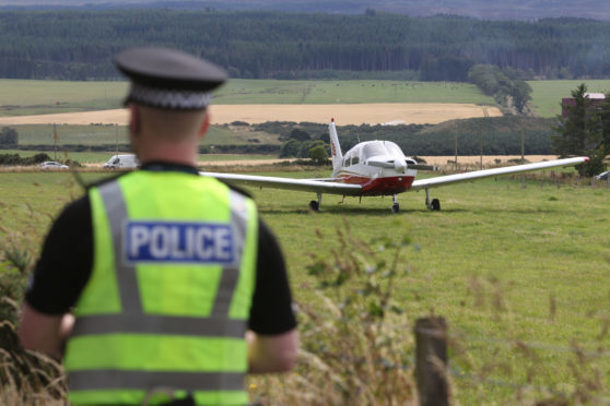 A light aircraft landed in a field a few miles from Inverness Airport. Picture by Andrew Smith
