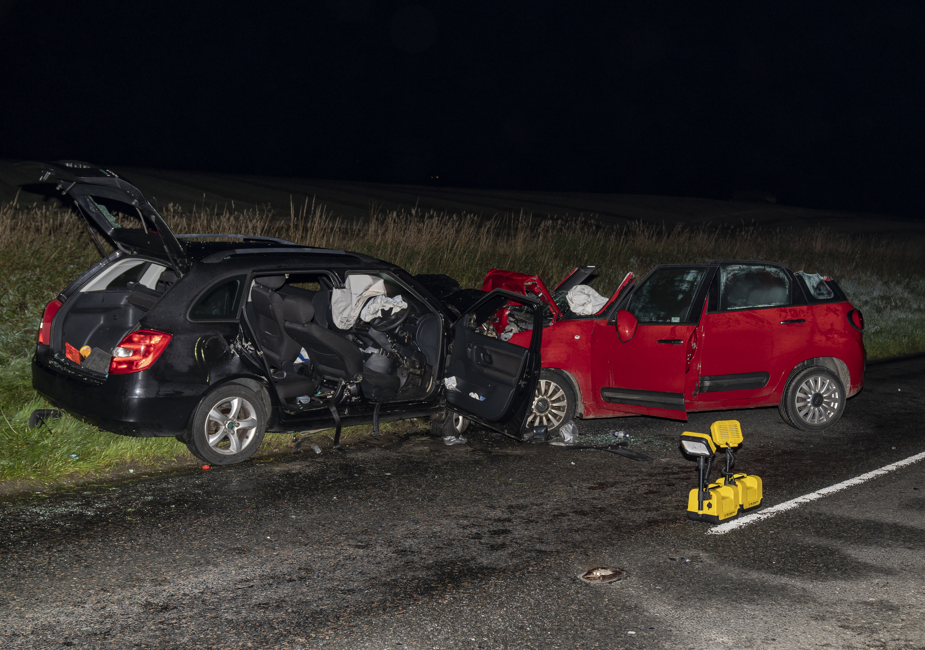 The scene of the serious RTC on the A952 Mintlaw to Fraserburgh Road.