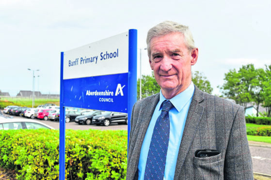 MSP Peter Chapman at Banff Primary School.