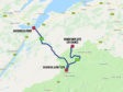 The route from Inverness to Tom nan Clach for the parts, which will have a police escort to minimise the disruption.