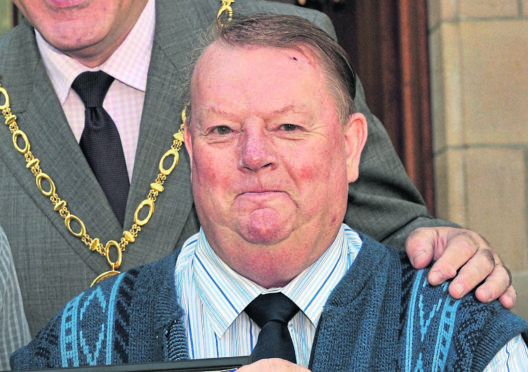 Robbie Russell outside Moray Council HQ.