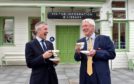 The Aberdeenshire Lord Provost Bill Howatson (right) officially opened the rebuilt Ballater station to the public. He is pictured with Chief Executive Jim Savege.
Picture by Colin Rennie.