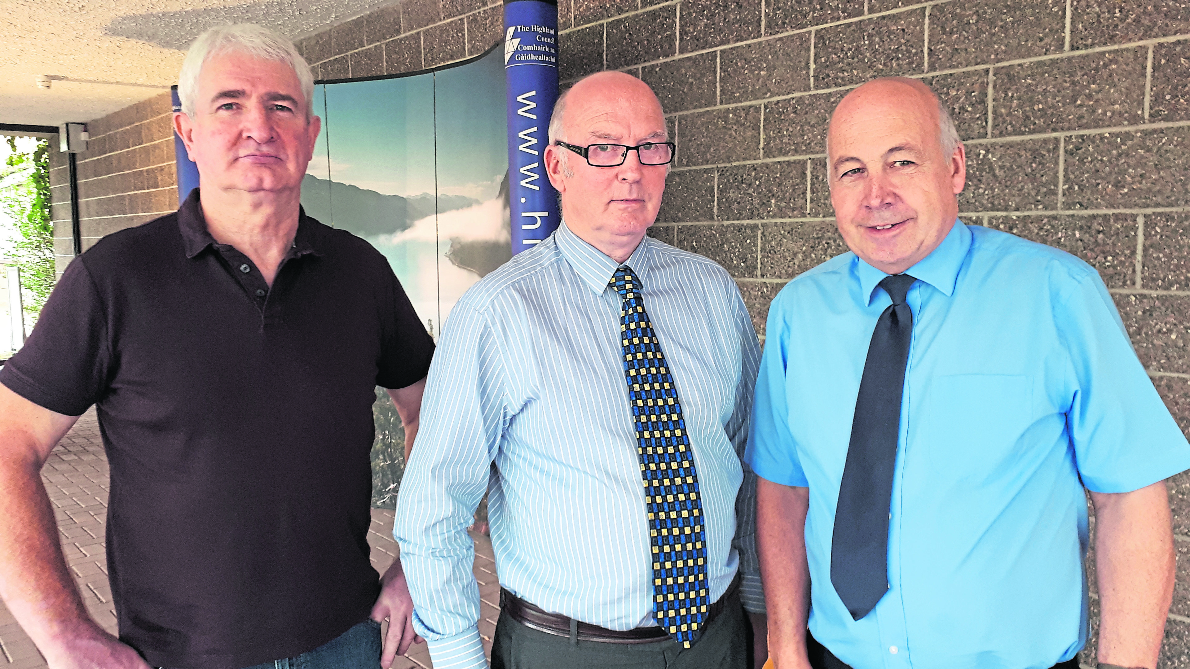 From left: Duncan Fraser of Inverness Taxi Alliance, Bill Cowan a self employed driver, George Fox of Inverness City Taxis.