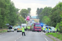 The crash on the A9 involving three motorists.
