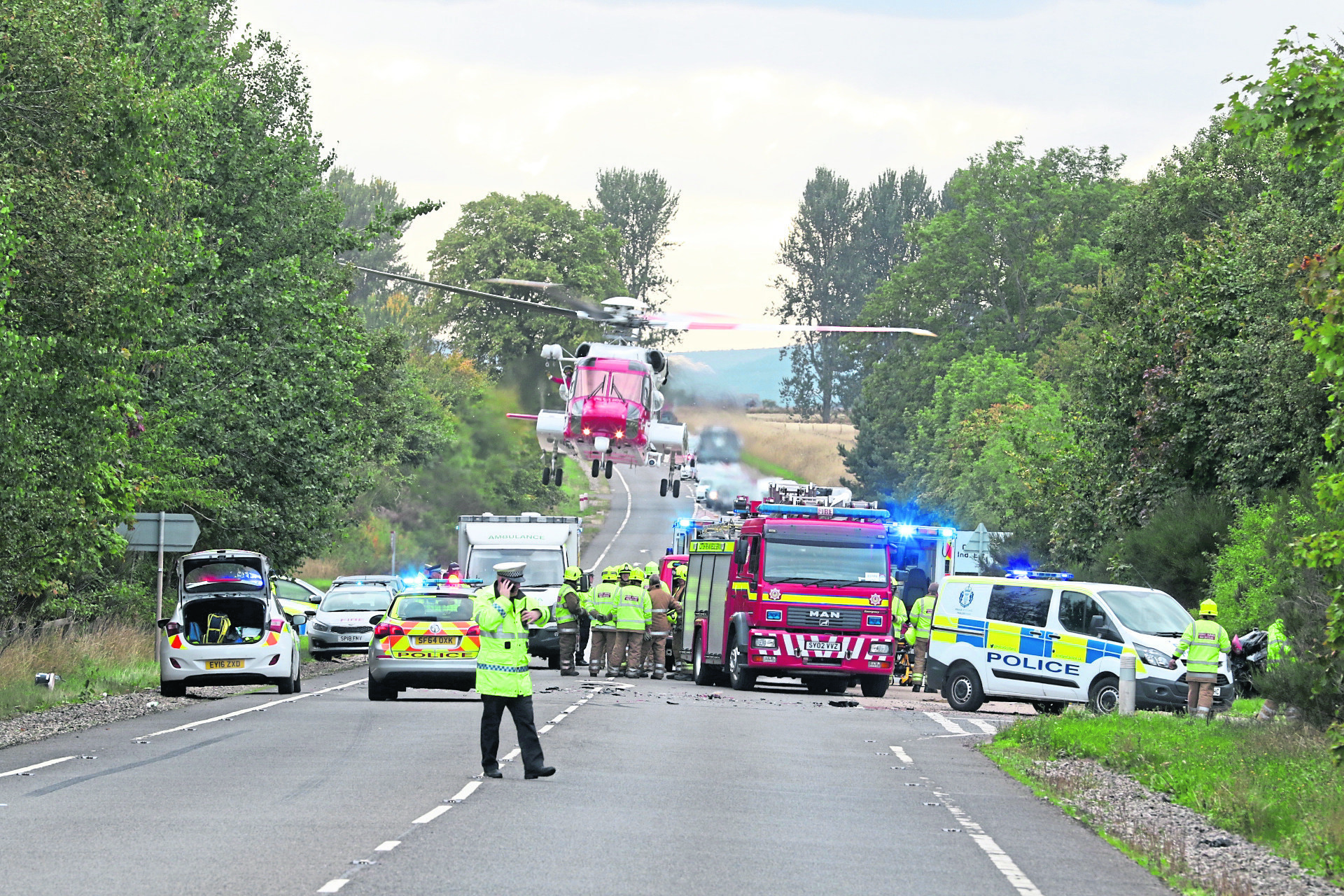 The crash on the A9 involving three motorists.