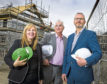 Springfield Properties chairman Sandy Adam, centre with chief executive Innes Smith and finance director Michelle Motion.