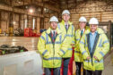 Jaibo Palmer, head of decomissioning at Augean North Sea Services, far right, with, Oil and Gas UK decommissioning team members, l-r, Joe Leask, Sam George and Richard Heard