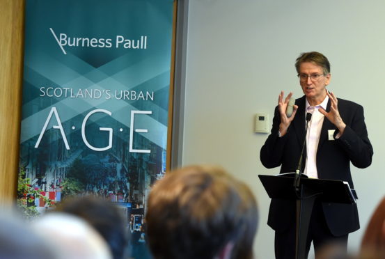 Burness Paul's event, Scotland's Urban Age, at Union Plaza, Aberdeen. In the picture is speaker, Brian Evans.
Picture by Jim Irvine  26-9-18