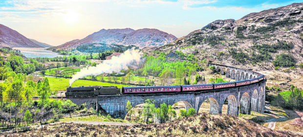 Jacobite steam train over the Glenfinnan Railway Viaduct