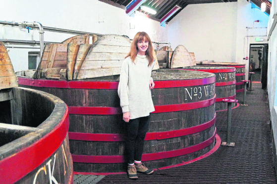 Catherine Ross at the Tobermory Distillery