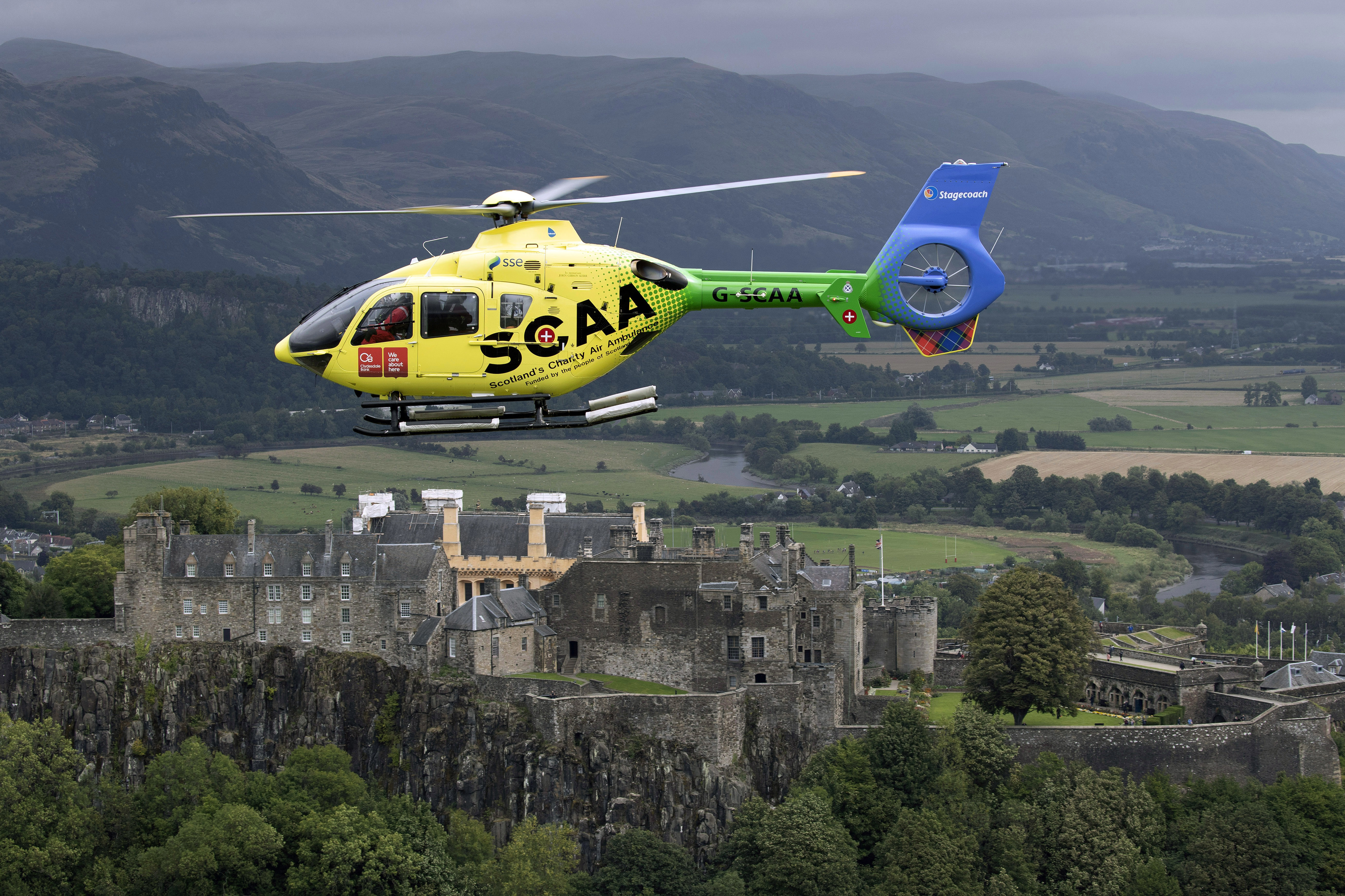 Scotlands Chairty Air Ambulance has released exclusive photographs flying over some well known landmarks.