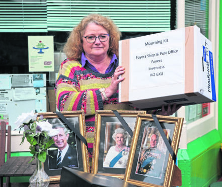 Jan Hargreaves with the Royal Family Mourning Kit