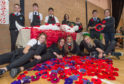 S1 students at Lossiemouth High School created their own poppies and wreaths for the event.
