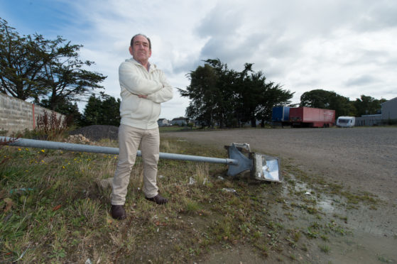 Elgin Community Council chairman Alistair Kennedy at the former mart on Linkwood Road.