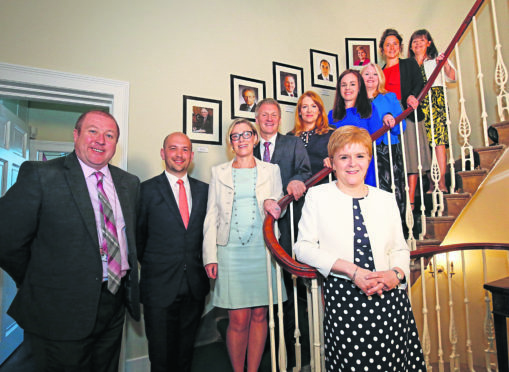 Nicola Sturgeon with the junior ministers, including Gillian Martin.