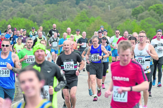 The runners make their way towards Foyers having passed Whitebridge.