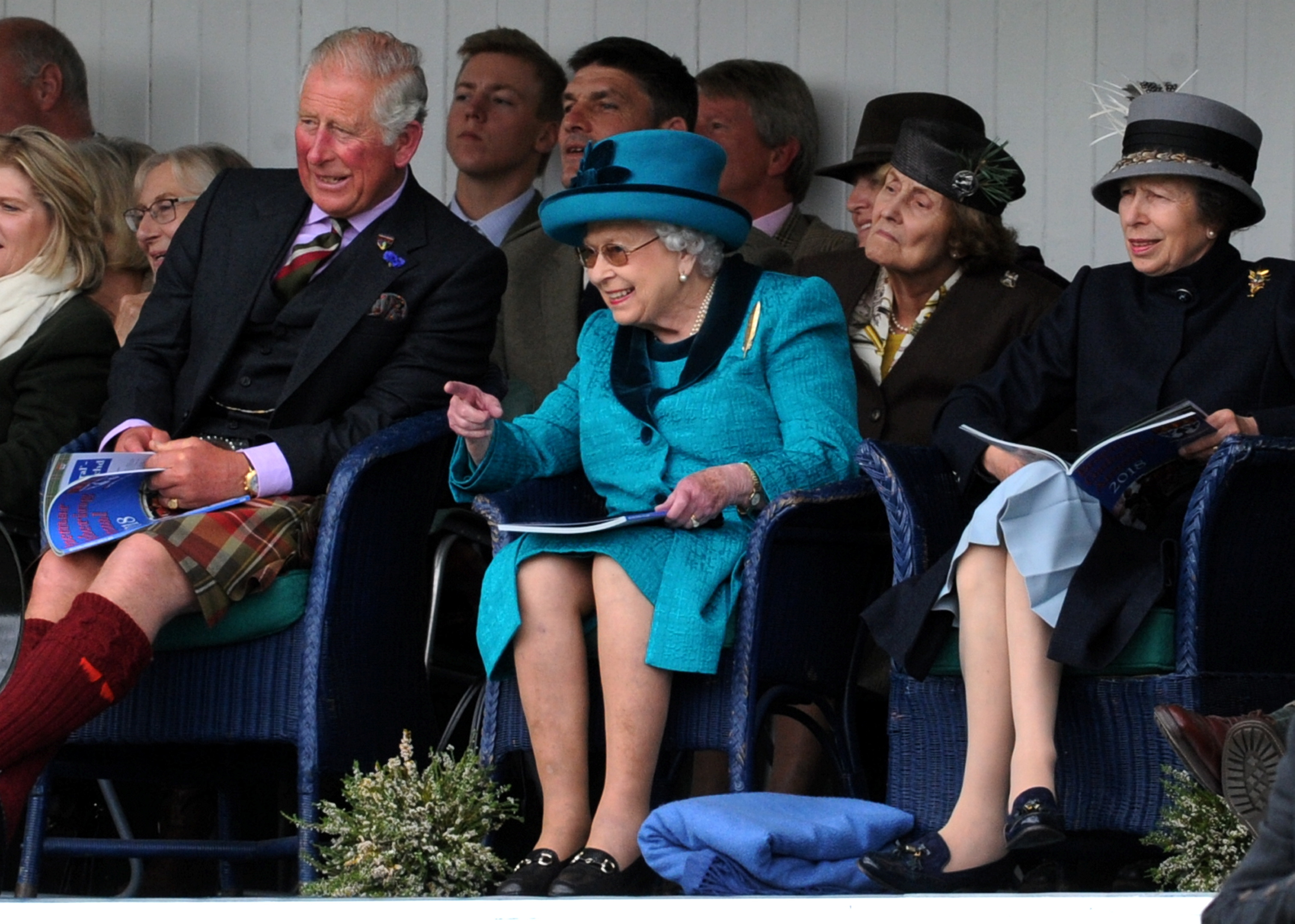 Braemar Gathering 2018, at The Princess Royal and Duke of Fife Memorial Park in Braemar.
Picture of Prince Charles, the Queen and Princess Anne watching the games.

Picture by KENNY ELRICK     01/09/2018