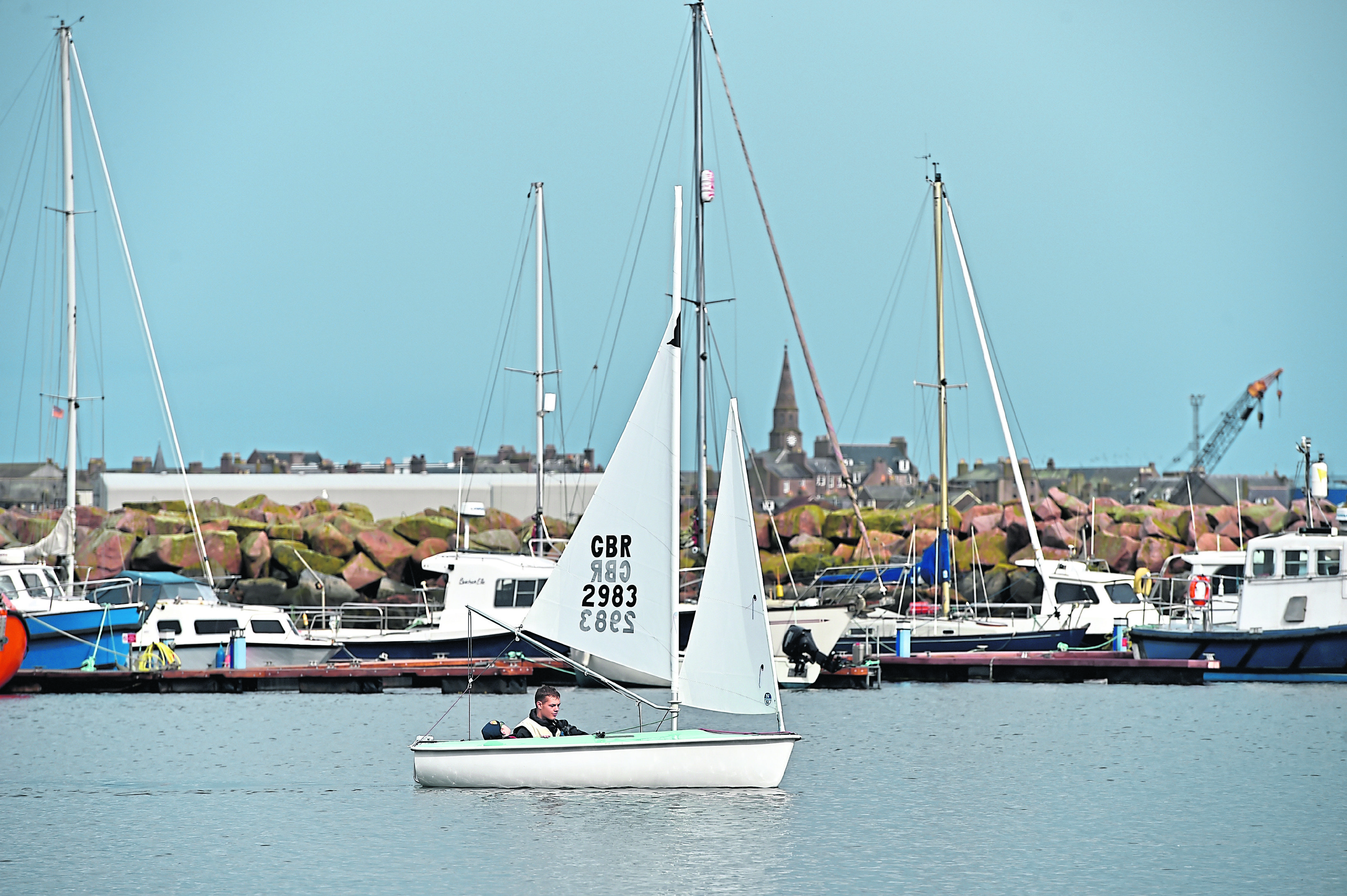 Peterhead Sailing Club launch the Hansa 303 sailing boat which is a boat especially for people with mobility restrictions and wheelchair users.