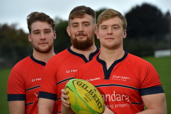 Robertson brothers, Aaron, Jordan and Cameron, who all featured for Aberdeen Grammar in their win last weekend.