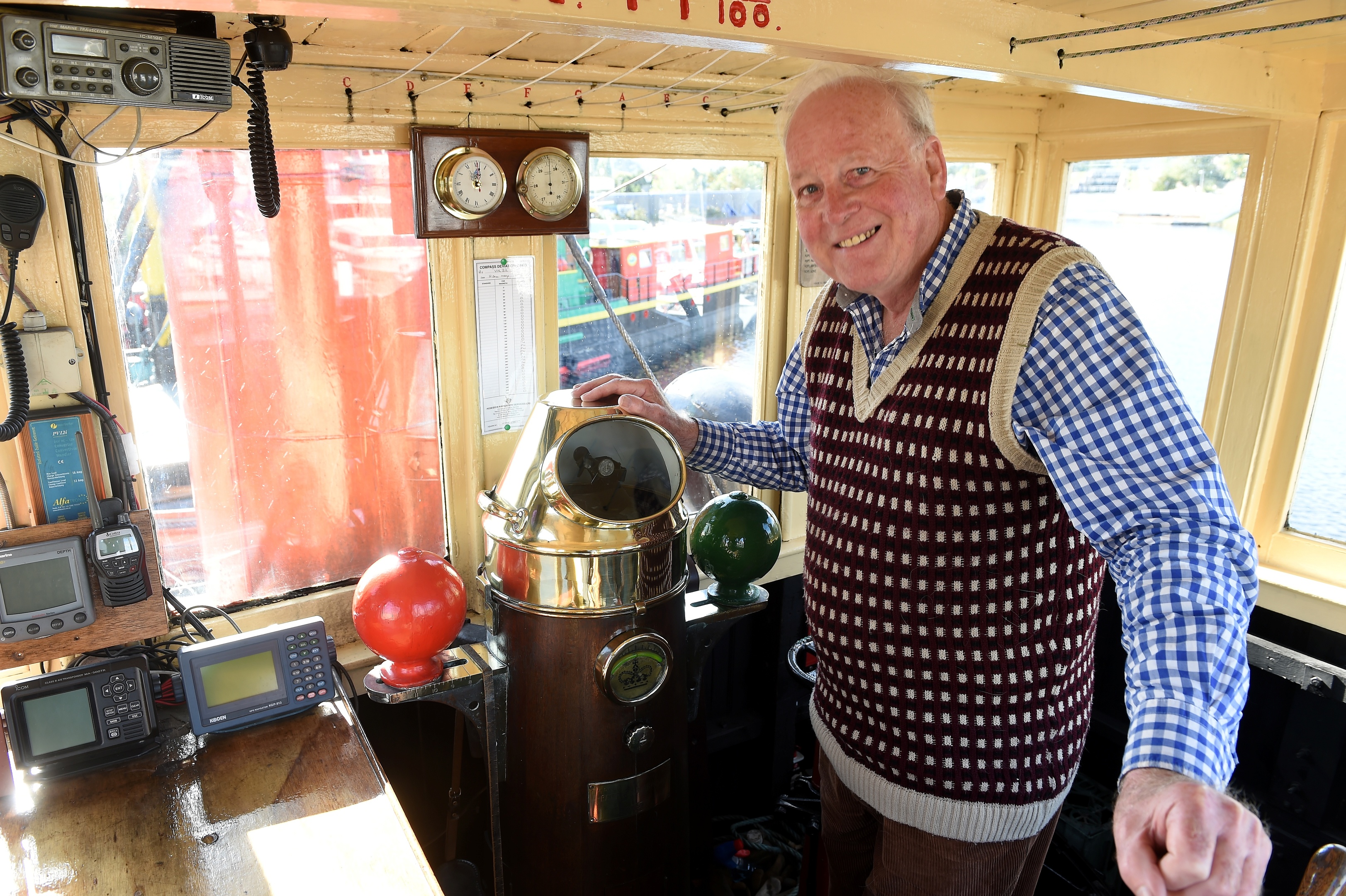 Nick Walker of the Puffer Preservation Trust aboard VIC 32.