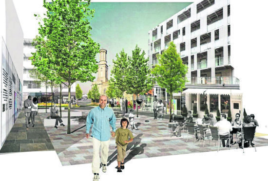 An artist's impression of the new-look Queen Street area