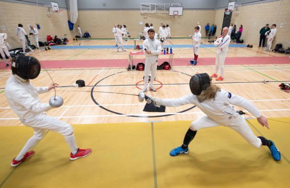 Fencers taking part in the Highland Open.