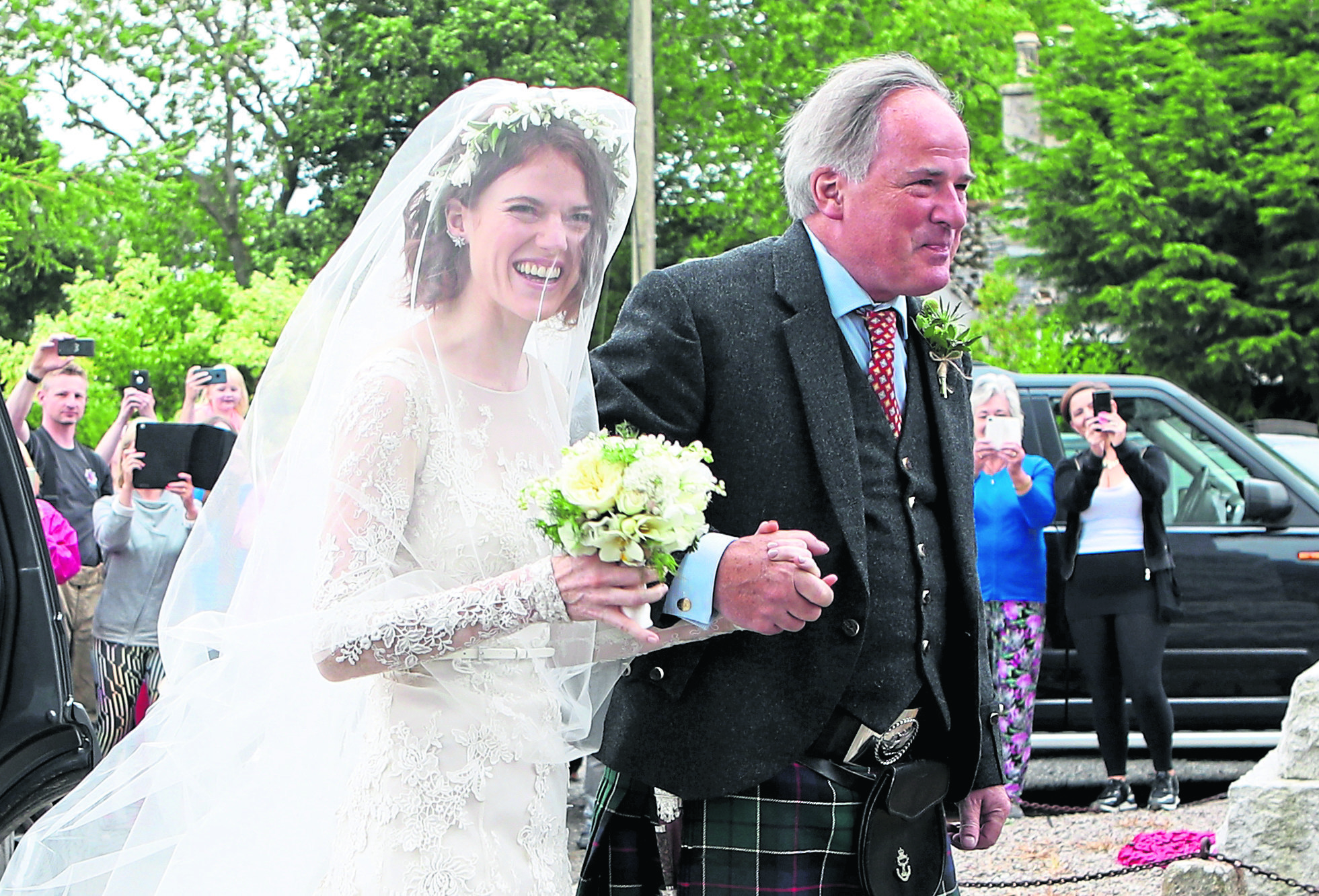 Rose Leslie with her father Sebastian Leslie