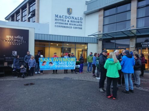 Demonstrators at the Macdonald Aviemore Resort