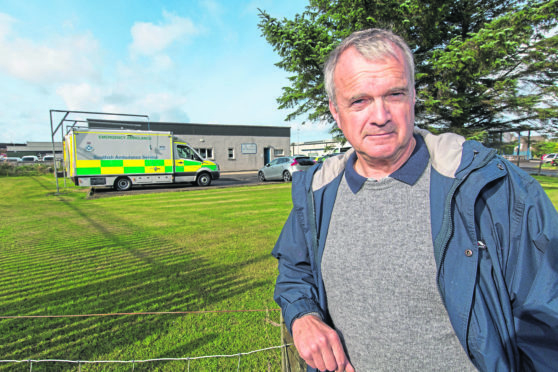Ron Gunn vice chairman of the Caithness Health Action Group, at Thurso Amulance depot