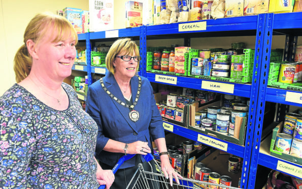 Lorna Dempster of Blythswood photographed with Deputy Provost Bette McAllister.