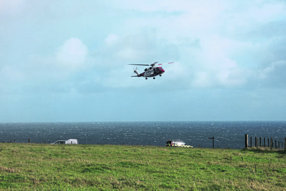 A search and rescue helicopter was called in to aid the search.