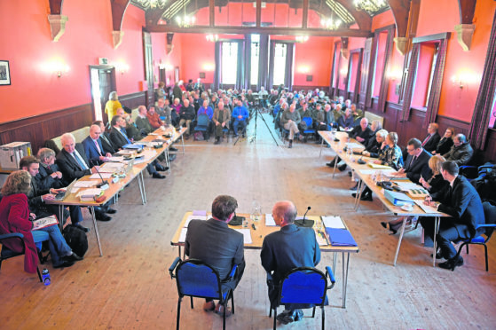 Scottish Office Reporters David Liddell (left) and Tim Brian get the meeting underway. Picture by Sandy McCook.