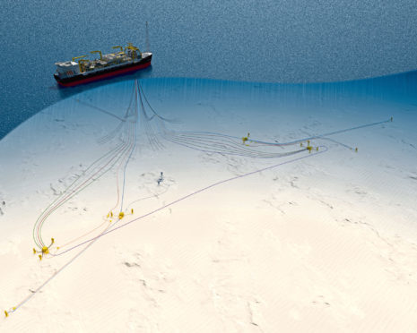 CAPTION: An graphic illustration of Chevron's plans for the Rosebank development, north west of Shetland.