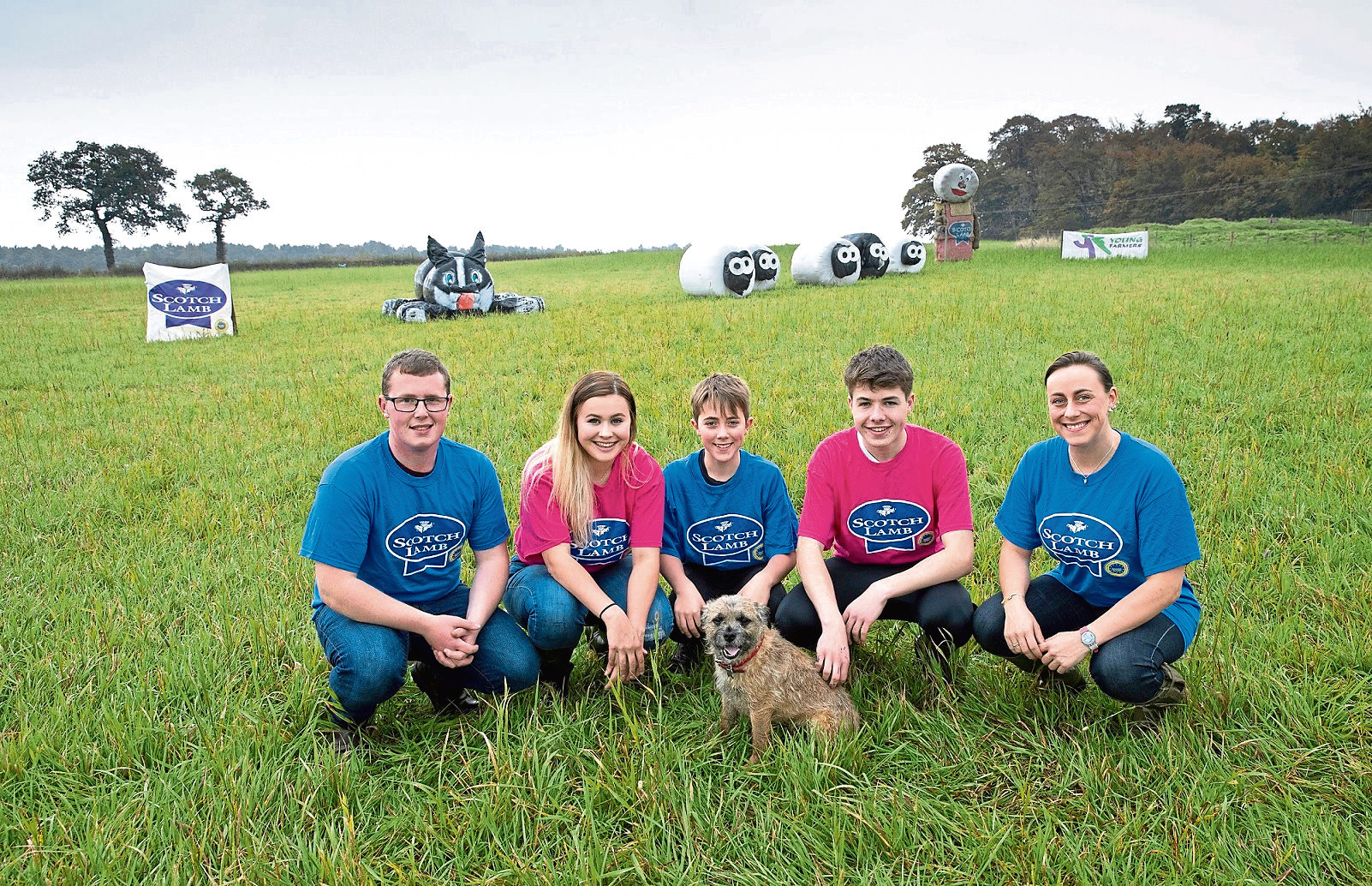 John Graham, Kathryn Dick, Miller Crombie, Robbie Dick and Blyth Brewster from SSS Young Farmers Club.