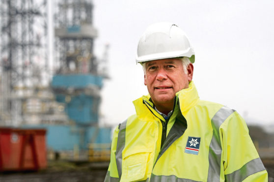 Courier Business. Graham Huband story. Dundeecom (Oil industry decommissioning) work at Prince Charles Wharf  and Forth Ports, Dundee. Picture shows; Callum Falconer, Chief Executive of Dundeecom. Tuesday, 14th February, 2017.