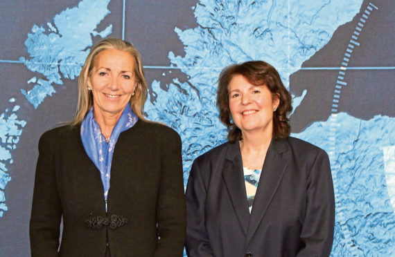 International Trade Minister Lady Fairhead with Frances Morris-Jones, interim chairwoman of the Oil and Gas Authority